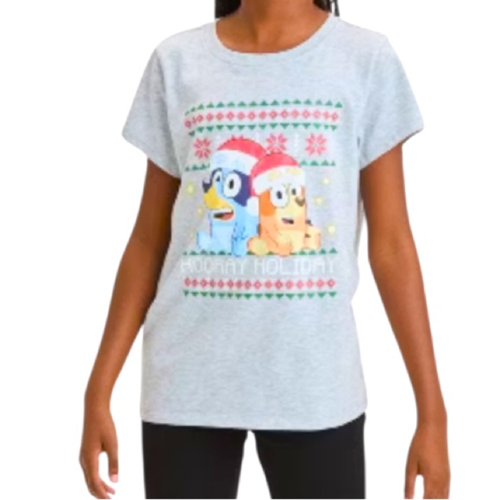 Bluey Hooray Holiday Christmas Kid’s Graphic Tee